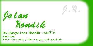 jolan mondik business card
